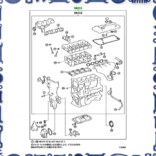 Toyota Corolla (ZWE211-AEXEB) Engine Overhaul Gasket Kit