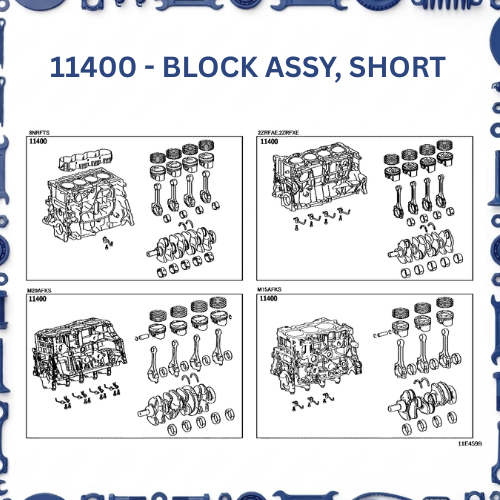 Toyota Corolla (ZWE211-AEXEB) Short Block Assembly