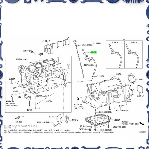 Toyota Aqua (NHP10-AHXCB) Cylinder Block