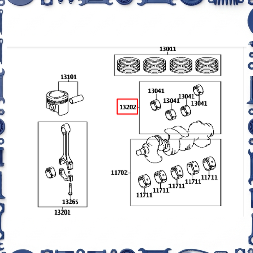 Toyota Aqua (NHP10-AHXCB) Crankshaft &amp; Piston Set