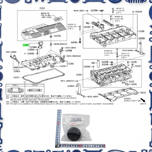 Cylinder head for Toyota 11115