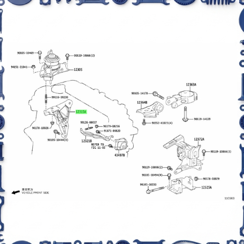 Toyota Aqua (NHP10-AHXCB) Engine Mounting