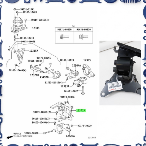 Toyota Aqua (NHP10-AHXCB) Engine Mounting