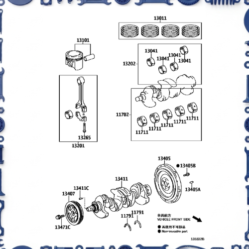 Toyota Aqua (NHP10-AHXCB) Crankshaft &amp; Piston Set