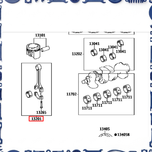 Toyota Aqua (NHP10-AHXCB) Crankshaft &amp; Piston Set