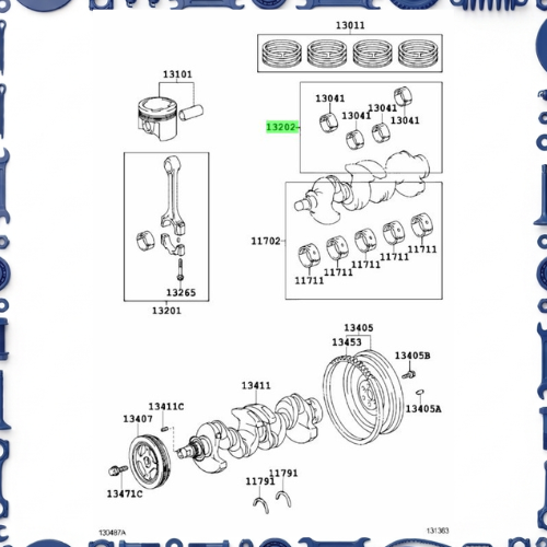 Toyota Aqua (NHP10-AHXCB) Crankshaft &amp; Piston Set