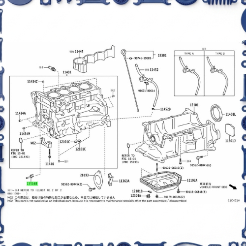 Toyota Aqua (NHP10-AHXCB) Cylinder Block