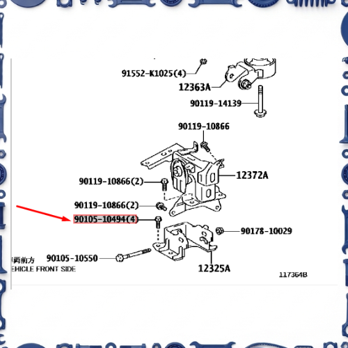Toyota Aqua (NHP10-AHXCB) Engine Mounting