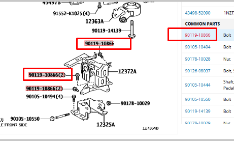Toyota Aqua (NHP10-AHXCB) Engine Mounting
