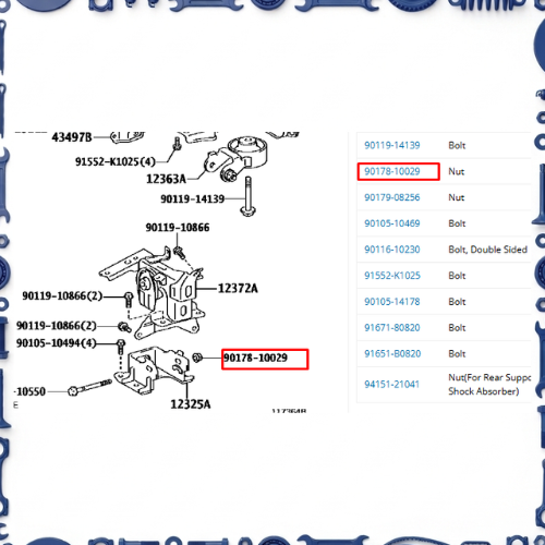 Toyota Aqua (NHP10-AHXCB) Engine Mounting
