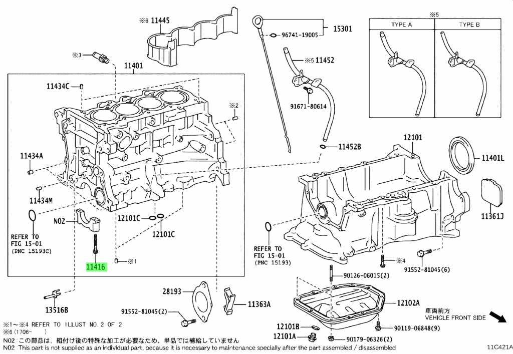 Toyota Aqua (NHP10-AHXCB) Cylinder Block