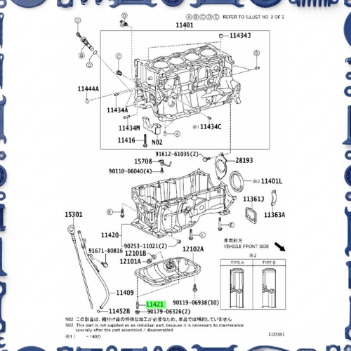 Toyota Aqua (NHP10-AHXCB) Cylinder Block