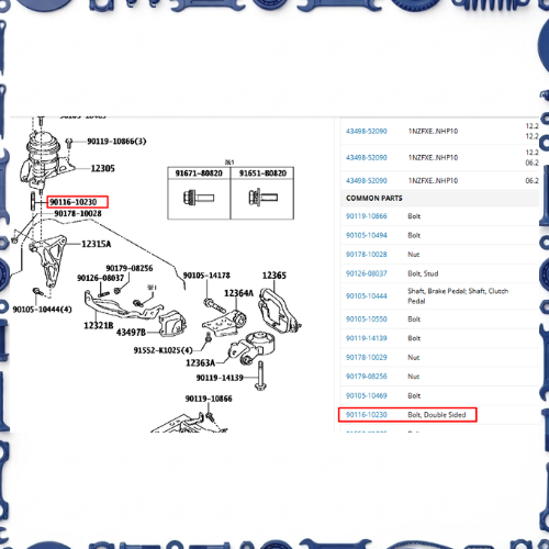 Toyota Aqua (NHP10-AHXCB) Engine Mounting