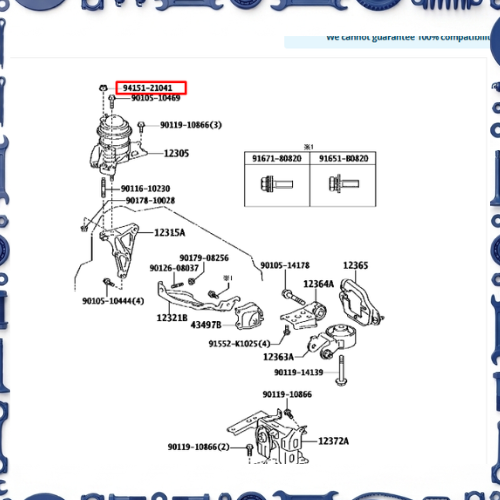 Toyota Aqua (NHP10-AHXCB) Engine Mounting