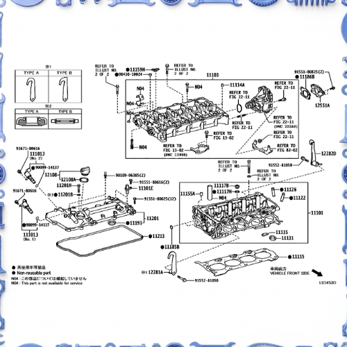 Cylinder head for Toyota 15330-37010