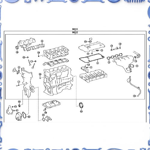 Partial engine assembly for Toyota 04111-37561