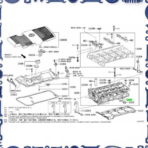 Cylinder head for Toyota 11115-37071