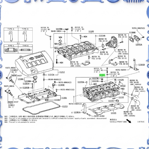Cylinder head for Toyota 15330-37010