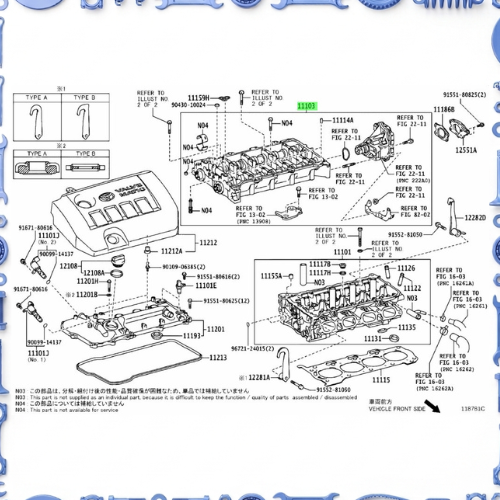 Cylinder head for Toyota 15330-37010