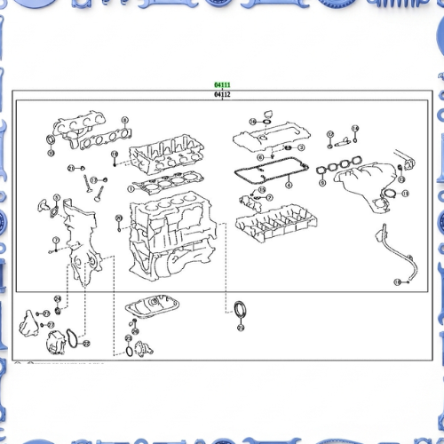 Partial engine assembly for Toyota 04111-37561