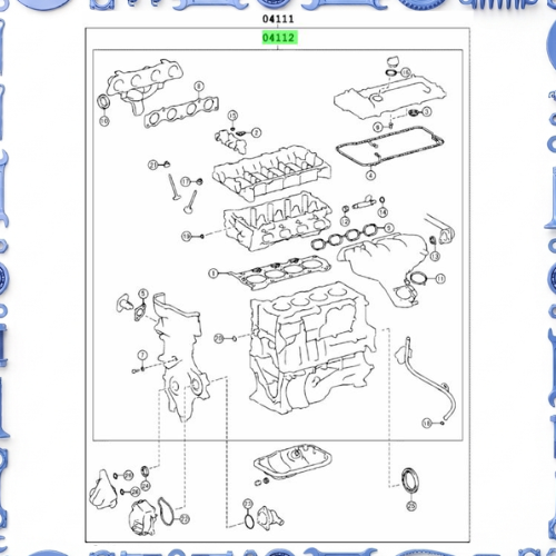 Engine overhaul gasket kit for Toyota  04111-37500