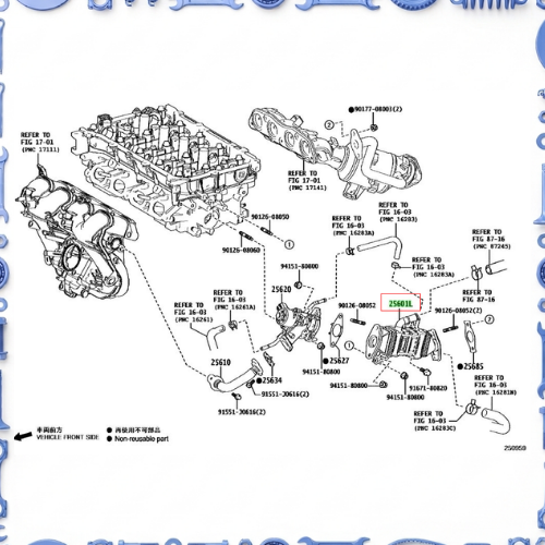 Partial engine assembly for Toyota 16281-37190