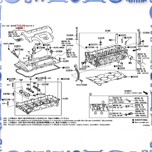 Cylinder head for Toyota 11151A - PIN, RING(FOR CAMSHAFT BEARING CAP SETTING)