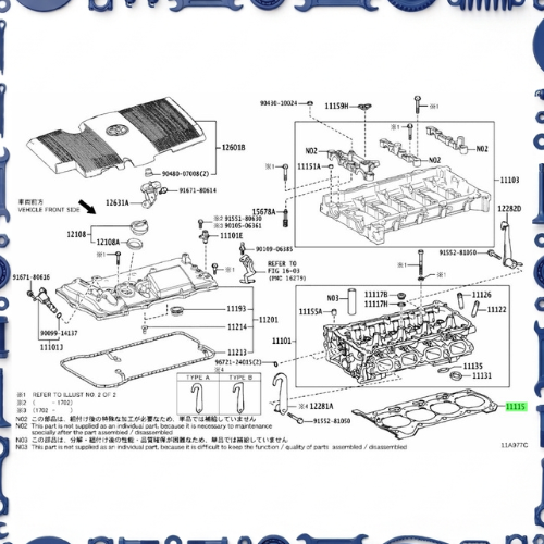 Cylinder head for Toyota 11115