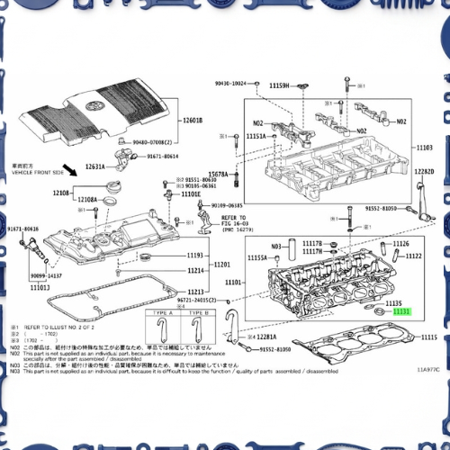 Cylinder head for Toyota 11115