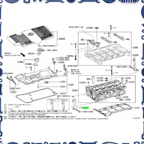 Cylinder head for Toyota 11115
