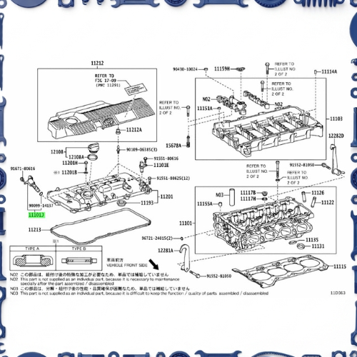 Cylinder head for Toyota 11115
