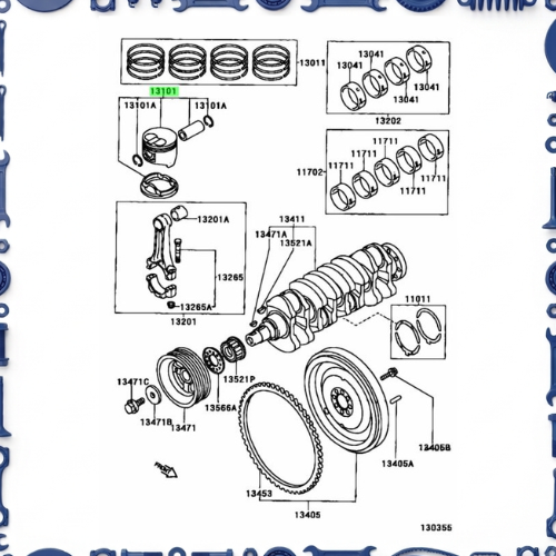 Crankshaft & piston for Toyota 13101-21120