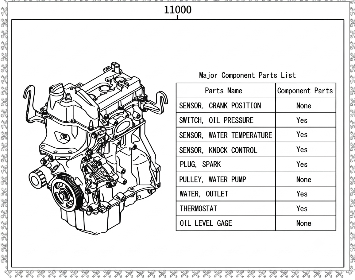 Partial engine assembly for Toyota Agya / Wigo, A350LA-GBEE