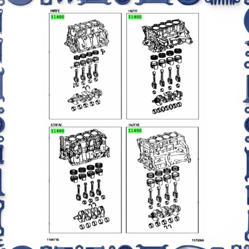 Short block assembly for Toyota 11400-21430
